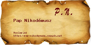 Pap Nikodémusz névjegykártya